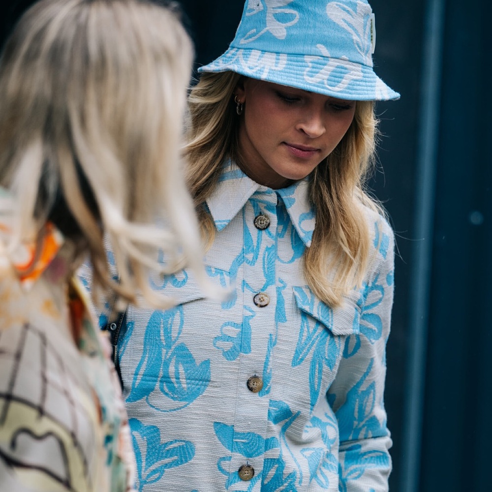 STINE GOYA  ANTOINETTE SHIRT THE LIFE OF A TULIP BLUE